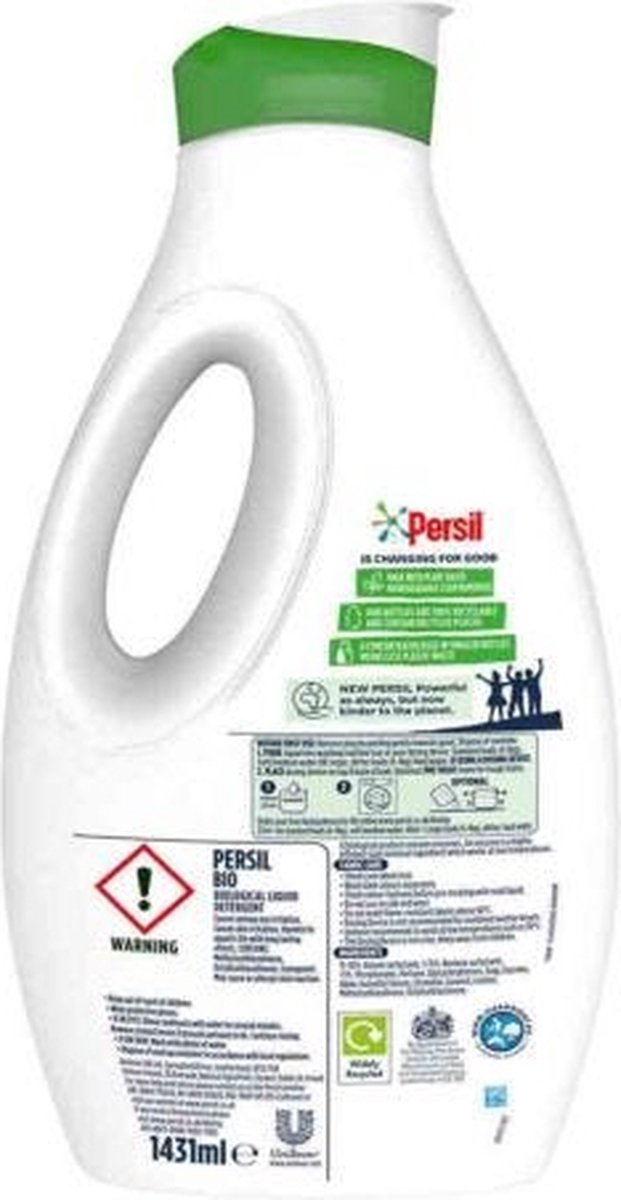 Persil Bio Lessive Liquide Lessive Détergent Tache Première Fois Flacon  100% Recyclable 53 Lavages 1,431 L