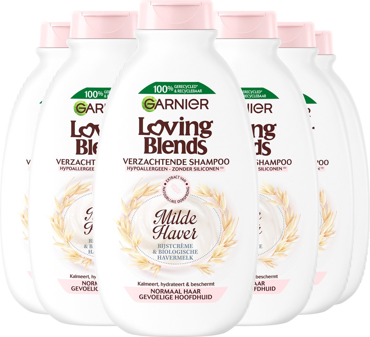 Garnier Loving Blends Milde Haver Verzachtende Shampoo Voordeelverpakking - Normaal Haar, Gevoelige Hoofdhuid - 6 x 300ml - Garnier