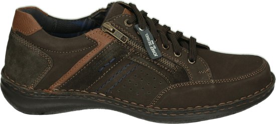 Josef Seibel ANVERS 87 - Heren sneakersHeren veterschoenVrije tijdsschoenen - Kleur: Bruin - Maat: 46