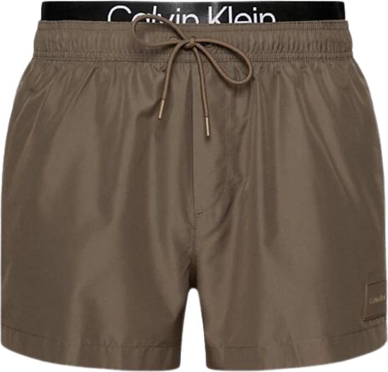 Calvin Klein Short Dubbele Tailleband Heren Zwembroek - Rustic Copper - Maat XL