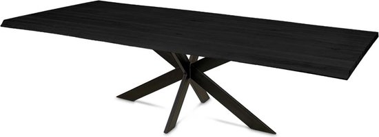 Haris Brussel Eettafel – Tafel Rechthoek 200x100 cm – Matrix poot 10x5 cm - Zwart