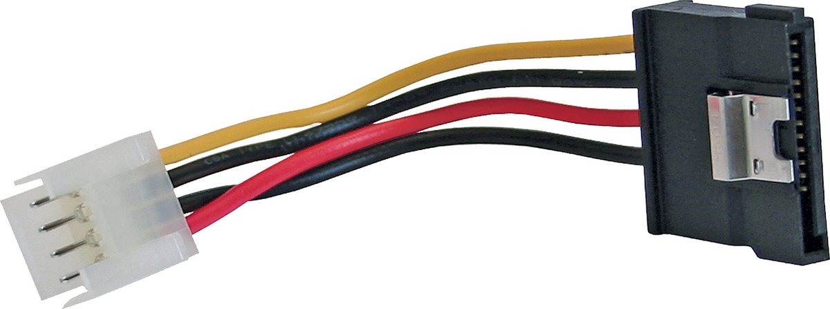 Floppy (m) - SATA (v) met metalen klem voedingskabel - 0,15 meter