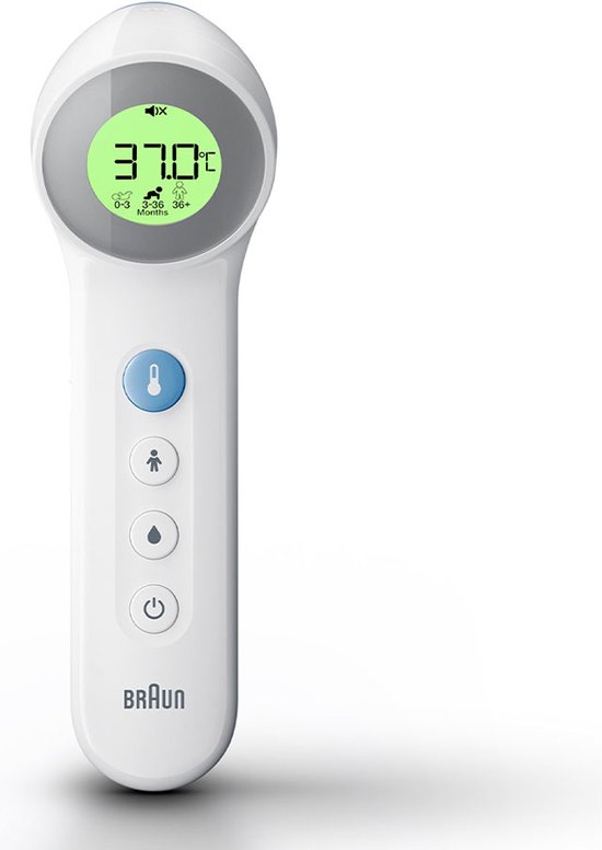 BraunBraun 3-in-1 no touch Thermometer BNT400 - Voorhoofd - Koortsthermometer - Infrarood Lichaamsthermometer