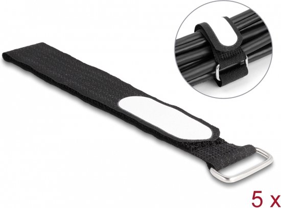 Nedis Klittenband Kabelbinder Rol - 9,1 meter - Zwart