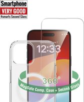 MagSafe behuizing van helder gehard glas, 4smarts p. iPhone 15