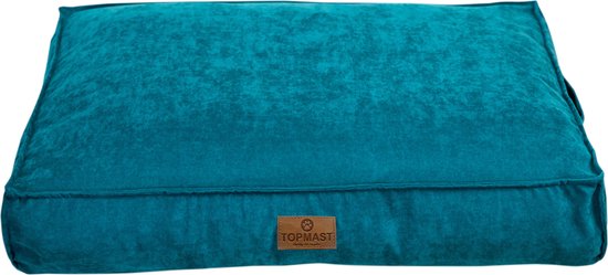 Topmast Velours Soft Serie - Hondenkussen - Turquoise - Maat M - 76 x 56 cm - Hondenbed - Hondenkussens - Honden Ligbed