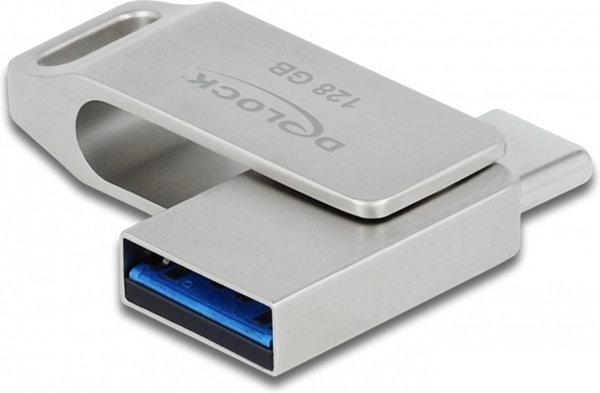 Delock USB 3.2 Gen1 USB-C+Typ-A Speicherstick 128 GB Metall