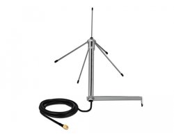 433 MHz antenne SMA-plug 3 DBI Omnidirectioneel vast met verbindingskabel RG-58 C/U 3 m Wandmontage Buitenzilver