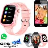 GPSHorlogeKids© - GPS horloge kind - smartwatch kinderen - WhatsApp - 4G videobellen - spatwaterdicht - SOS alarm - SMS - incl SIM - Turn Roze