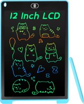 LCD Schrijfbord, 12 inch - Kleurrijk Scherm, Wisbaar Digitaal Tekening Bord - Voor Kinderen en Volwassenen, Draagbaar - Blauw