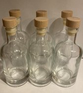 Puurmaken Glazen flesjes met kurk 100ml - 6 stuks - zware kwaliteit