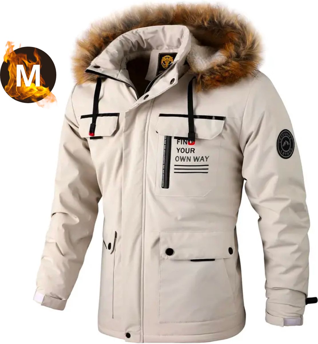 Livano Winterjas Voor Heren Parka Winter Jas Volwassen Wit