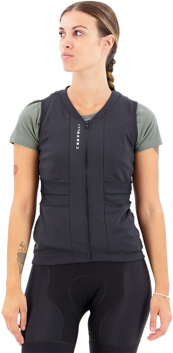 Castelli Fietsshirt Mouwloos Dames Zwart Wit - CASTELLI ANIMA 4 SLEEVELESS LIGHT BLACK IVORY - S