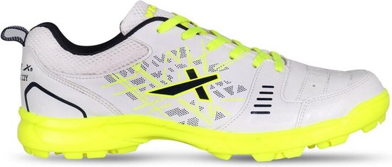 Vector X Blaster-22 Yards Cricket Schoenen | Kleur: Wit & Groen | Maat: 4 UK/ 5US/ 38EU | Voor Heren & Jongens | Materiaal: Synthetisch | Hoogwaardige Rubberen Buitenzool met Afgeronde Lugs