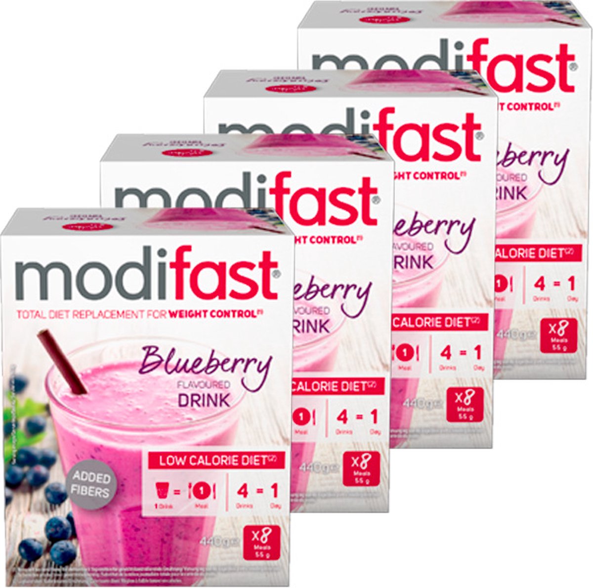 Modifast Intensive | Milkshake Blauwe Bes | 4 Stuks | 4 x 440g
