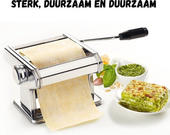 Pastamaker - Pasta Machine - 3-in-1 - RVS - Met Tafelklem - 7 verschillende diktes - Keukengerei - Housewarming Cadeau — afbeelding 4