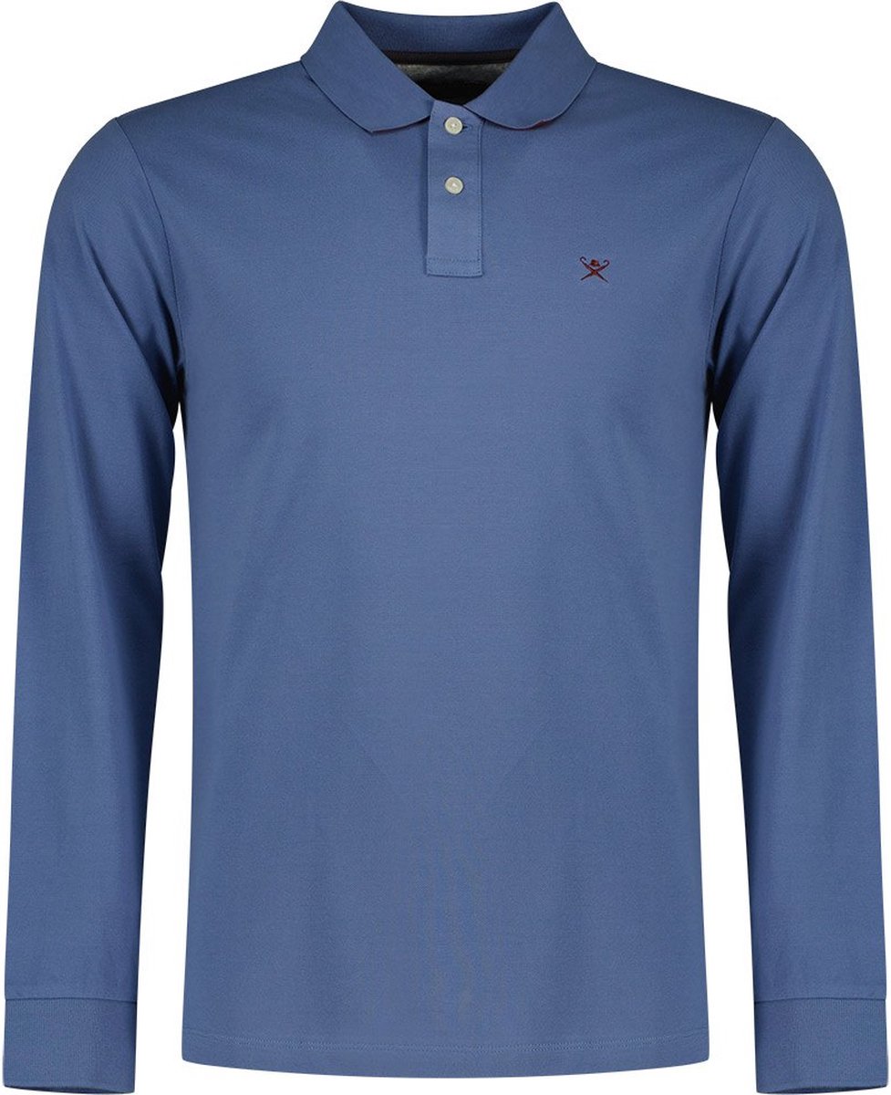 Hackett Logo Slim Fit Polo Met Lange Mouwen Blauw 3XL Man