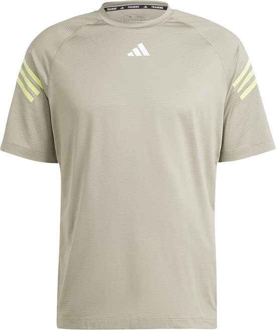 Adidas Icons 3 Stripes T-shirt Met Korte Mouwen Beige Man