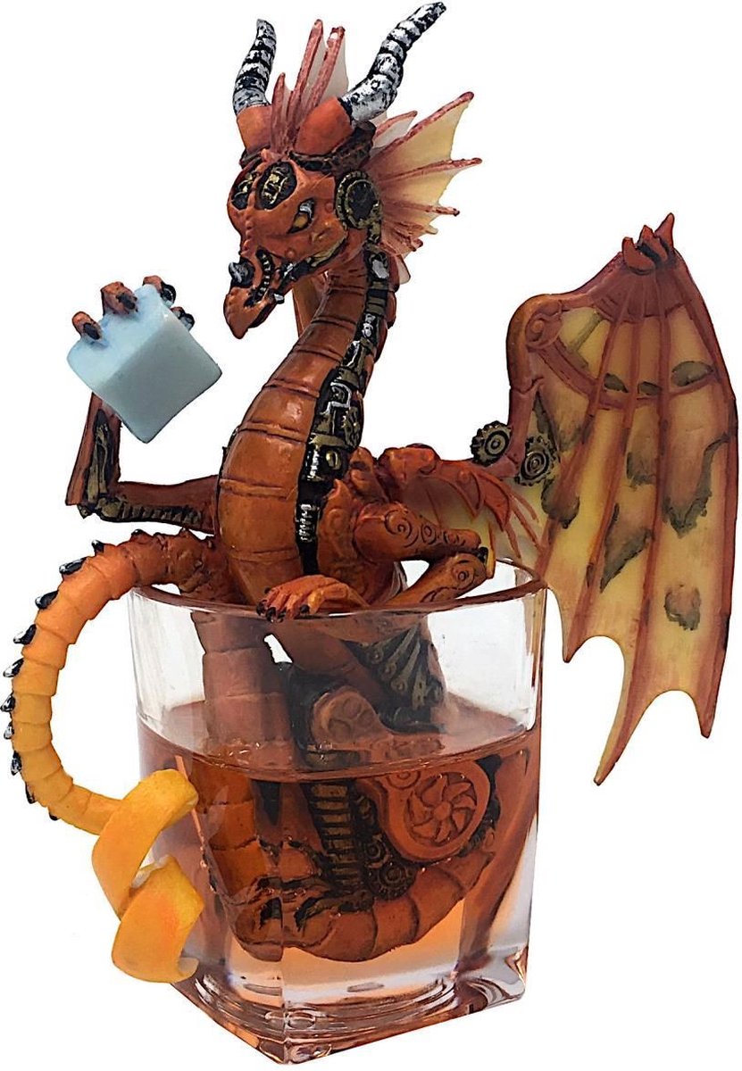Boutique Trukado - Drankjes Draak Steampunk Draak - door Stanley Morrison - exclusief object - 16,5cm