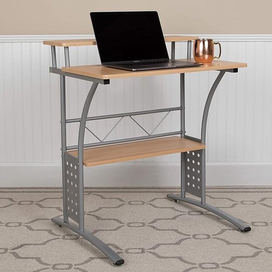 Laptoptafel, thuiskantoor, bureau, eenvoudige montage, metalen frame, 59.7D x 71.1W x 83.8H centimetres