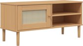 vidaXL - Tv-meubel - SENJA - 106x40x49 - cm - rattan - massief - grenenhout - bruin