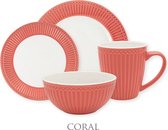 GreenGate Alice Coral Serviesset 4-delig - 1 persoons