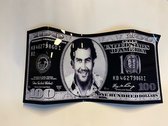Pablo Escobar dollar sculpture op plexiglas 65x33cm