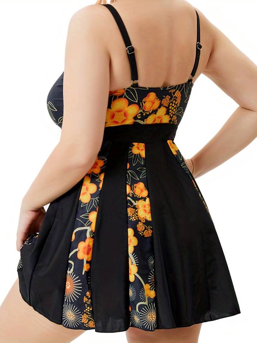 Tankini Set 2delige elegante grote maten badpakjurk Bloemenprint