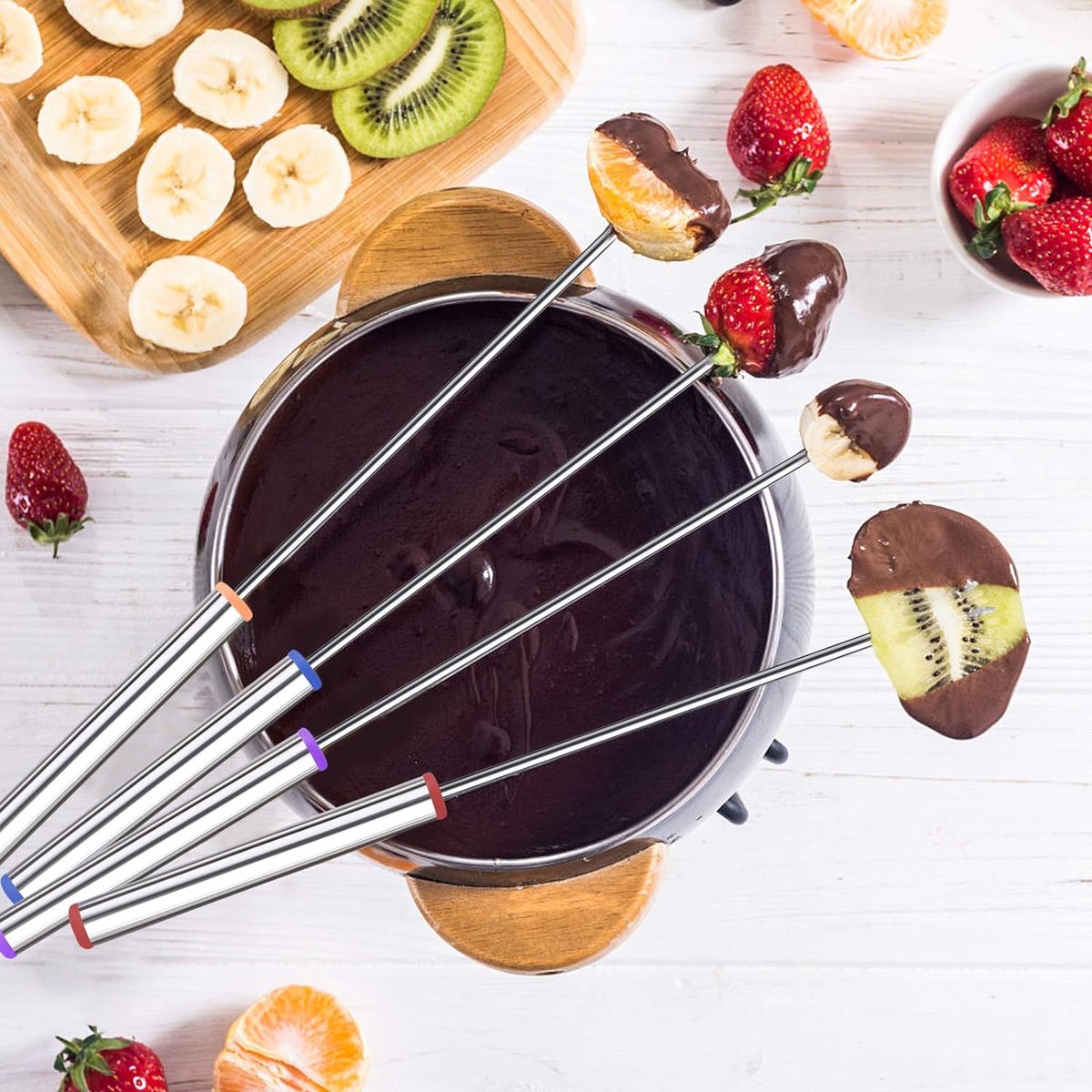 Bondoo fonduevorken 12 stuks 24 cm - fondue vorkjes - fonduevork- fondue vorkjes voor vlees - fonduevorkjes - fondue prikkers - fondue prikkers - fonduevorken set - kaasfondue vorkjes - RVS – foto 6