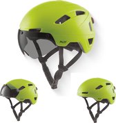 GOOFF® PILOT 3 in 1 Snorscooterhelm met afneembaar vizier - fluorgeel - lichtgewicht snorfiets helm - NTA gecertificeerd speed pedelec helm - geschikt voor blauw kenteken snorscooter en snorfiets - maat L - voor vrouwen en mannen