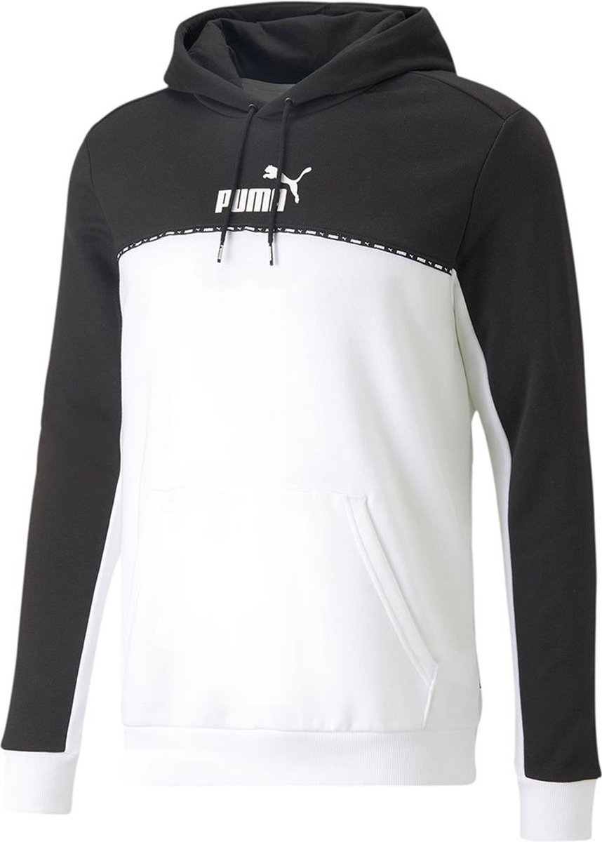 Herenhoodie Puma Block X Tape Wit