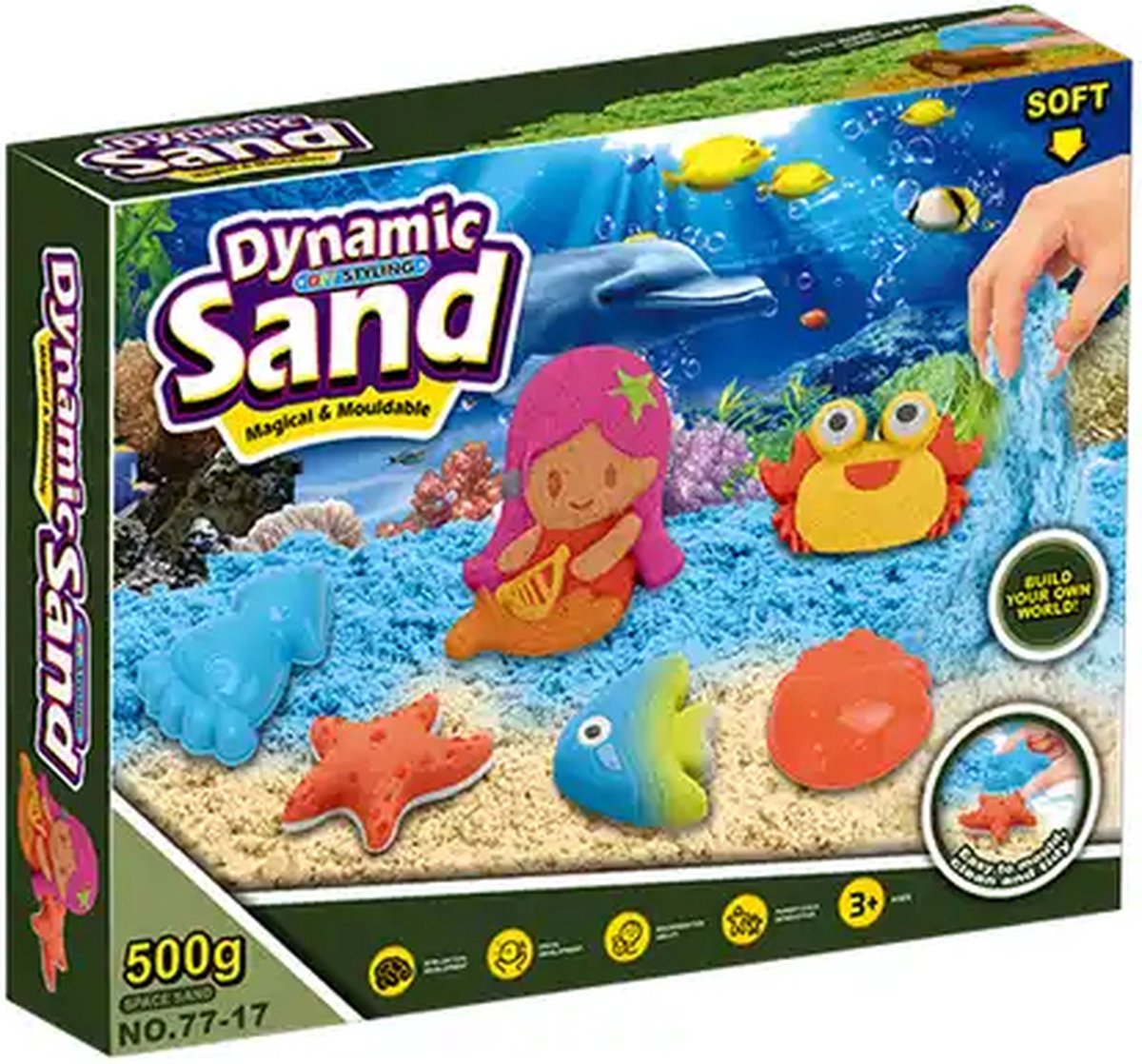 Dynamic Sand - Speelzand - Kinetisch Zand - 3+ Jaar - Oceaan Dier Schelpen - 500 GRAM