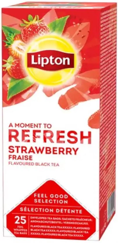 Thee lipton refresh strawberry 25x1.5gr | Pak a 25 stuk