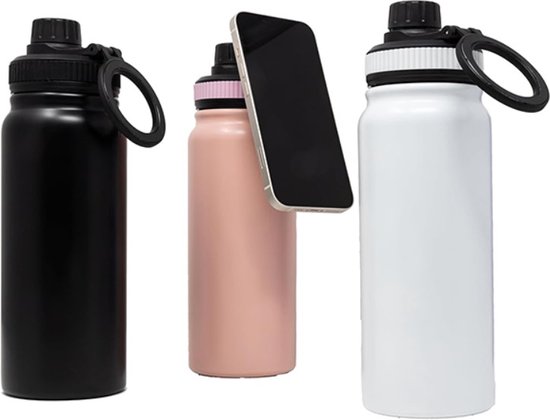 Volhoply Geïsoleerde Waterflessen Met Rietje 2 Pak, 660ml Roestvrij Staal Sportfles Met Handvat