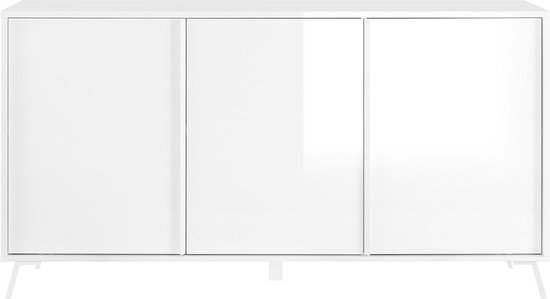 Dressoir Brighton 4 deuren 2 lades wit en naturel, 170 x 52 x 86 cm