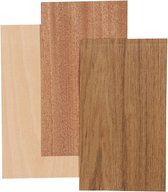 Bamboe Fineer - Beuken,eiken,mahonie - Decoratie Fineer - Afm: 12x22cm - Dikte: 0,75mm Creotime - 3 vellen