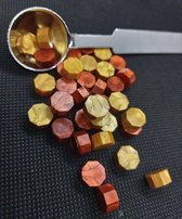 SET: Waxzegels / Lakzegels & smeltlepel voor het maken van een lakstempel - Goud/Bordeaux Rood!