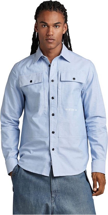 G-star Panel Cargo Regular Fit Shirt Met Lange Mouwen Blauw S Man