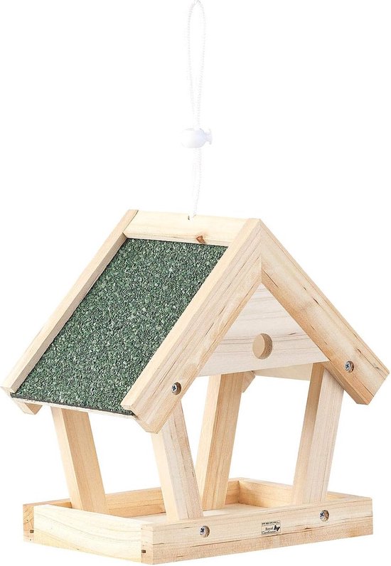 Vogelvoederhuisje rood hout 17x25x21 cm - Feest Voor Vogels Vogelvoederhuisje rood hout 17x25x21 cm - Feest Voor Vogels