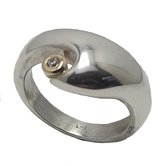 Ring - zilver - maat 18 - diamant - Verlinden juwelier