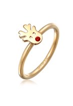 Elli Dames Ring Dames Stapel Rendier kerst met Kristal in 925 Sterling Zilver