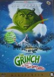 DVD-hoes van "The Grinch" met Jim Carrey, de Grinch en een besneeuwd landschap. Tekst: "Het 2 discs waarvan één nederlands gesproken!"