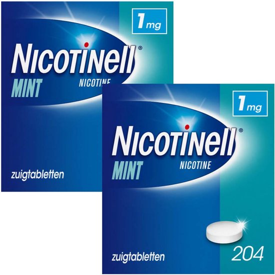 Nicotinell Zuigtablet Mint 1mg - 2 x 204 zuigtabletten