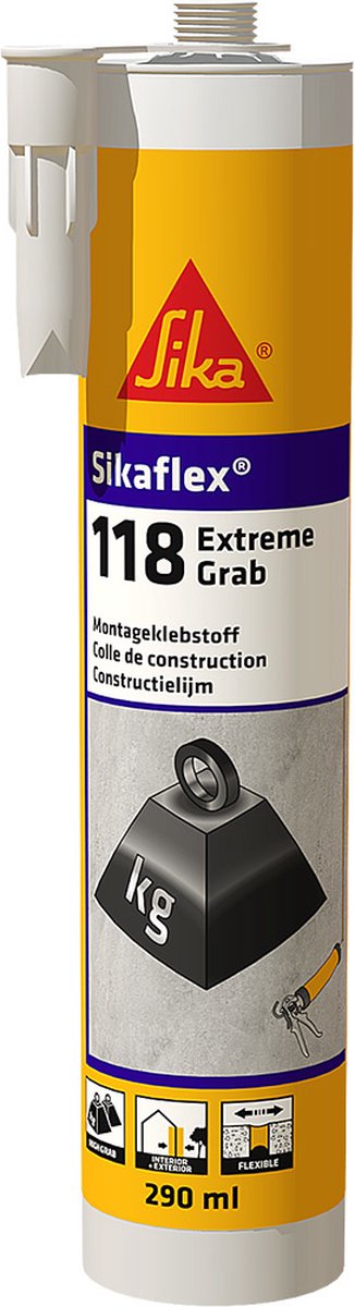 SikaFlex-118 Extreme Grab - Extreme hechtinglijm - Sika - 290 ml koker Wit