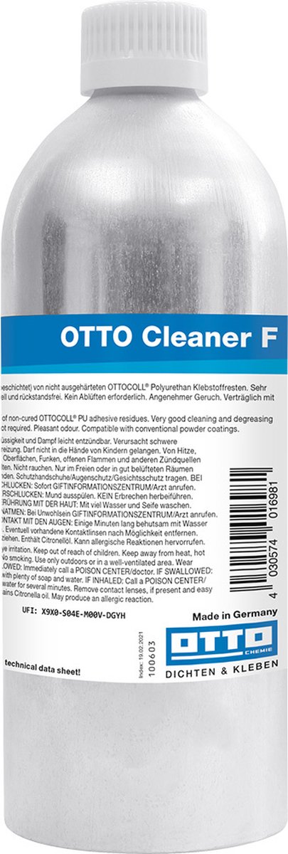 Otto Cleaner F metaalreiniger - 1000 ml blik - voor ontvetten metaal voor kitten en verlijmen