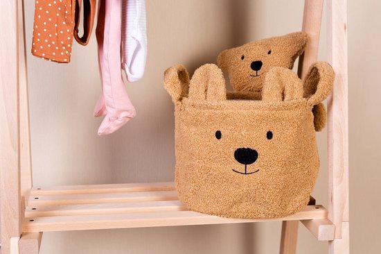 Childhome - Opbergmand - 40x40x40 Cm - Teddy - Bruin - Speelgoedmand - Wasmand — afbeelding 5