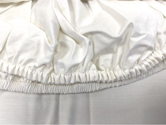 iSleep Hoeslaken en percale - 100 % percale de Katoen - Coins hauts - Élastique tout autour - Double - 180 x 210 cm - Beige clair