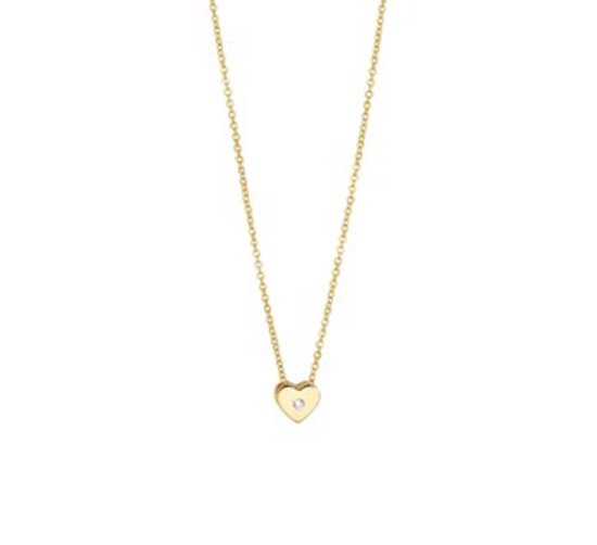 juwelier - hanger - geel goud - hart - hart incl. collier - valentijn - anker collier  -  verlinden juwelier