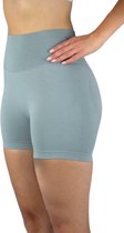 Gymhunterz - Fitness short - Shorts met hoge taille - Shorts Gym Sport - Hardloop - Yogashorts voor dames - Sneldrogend, ademend en rekbaar - Spandex / Nylon - Kleur Grijs - Maat S