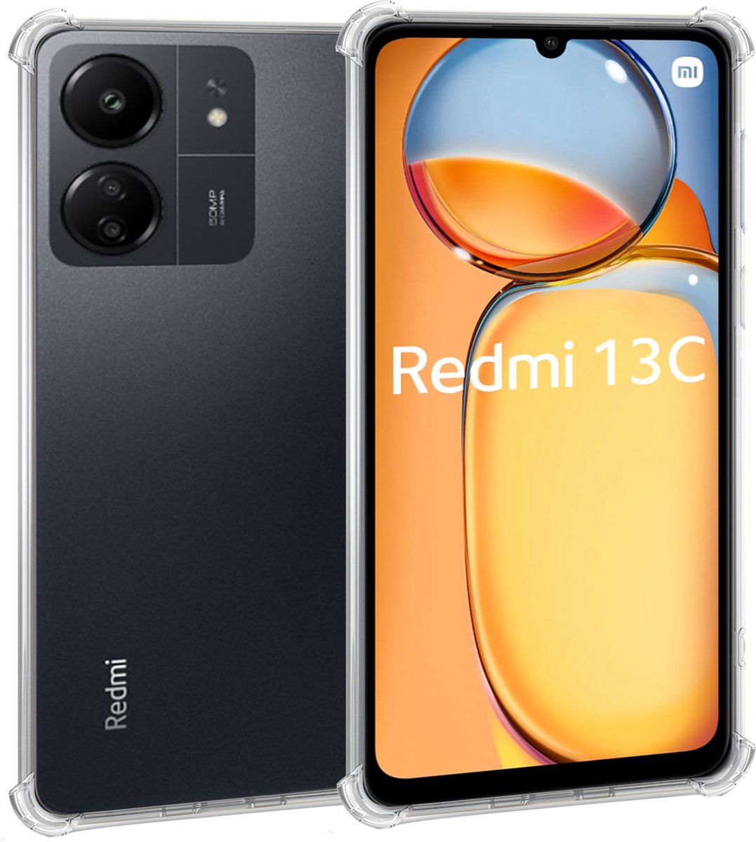 Hoesje geschikt voor Xiaomi Redmi 13C – Shock Proof Case – Cover Transparant